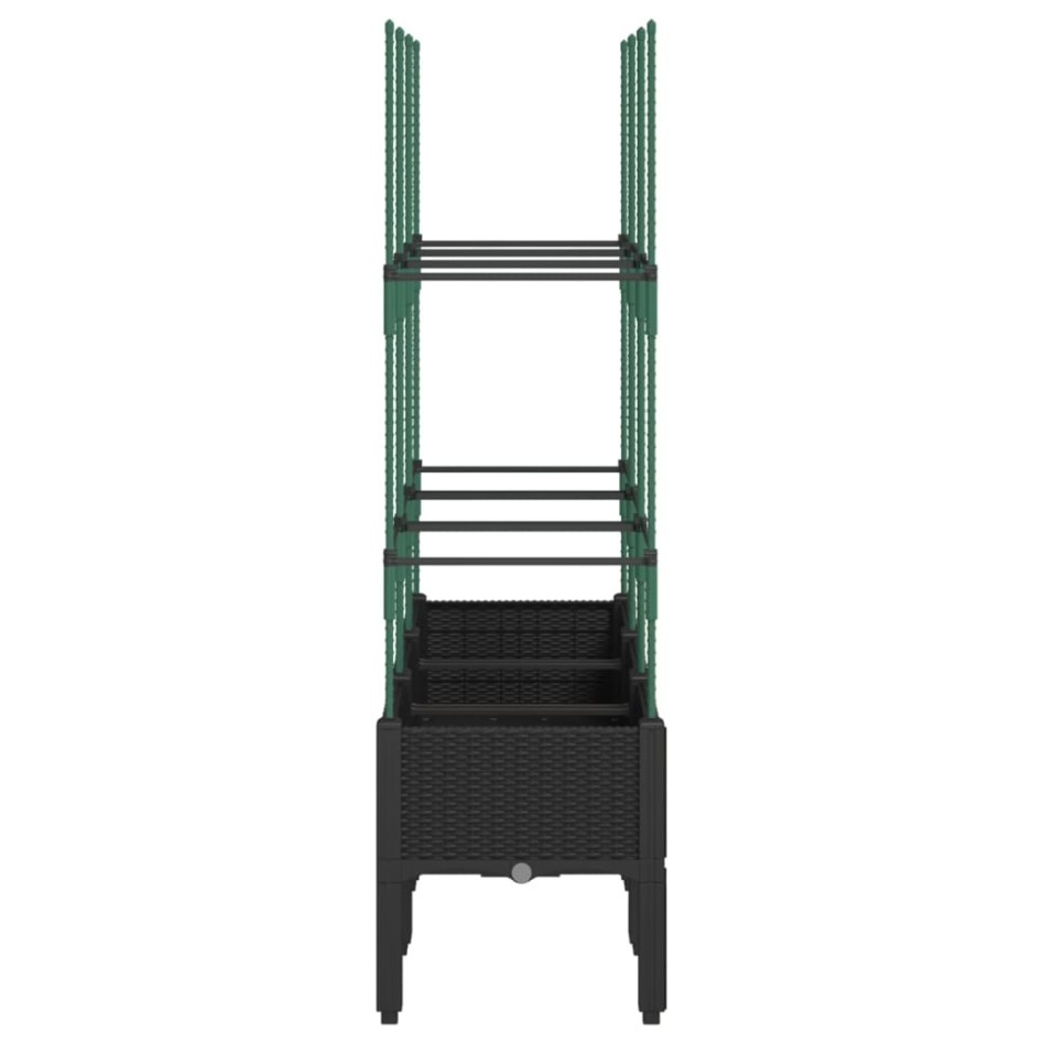 Jardinera con enrejado PP negro 120x40x142,5