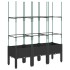Jardinera con enrejado PP negro 120x40x142,5