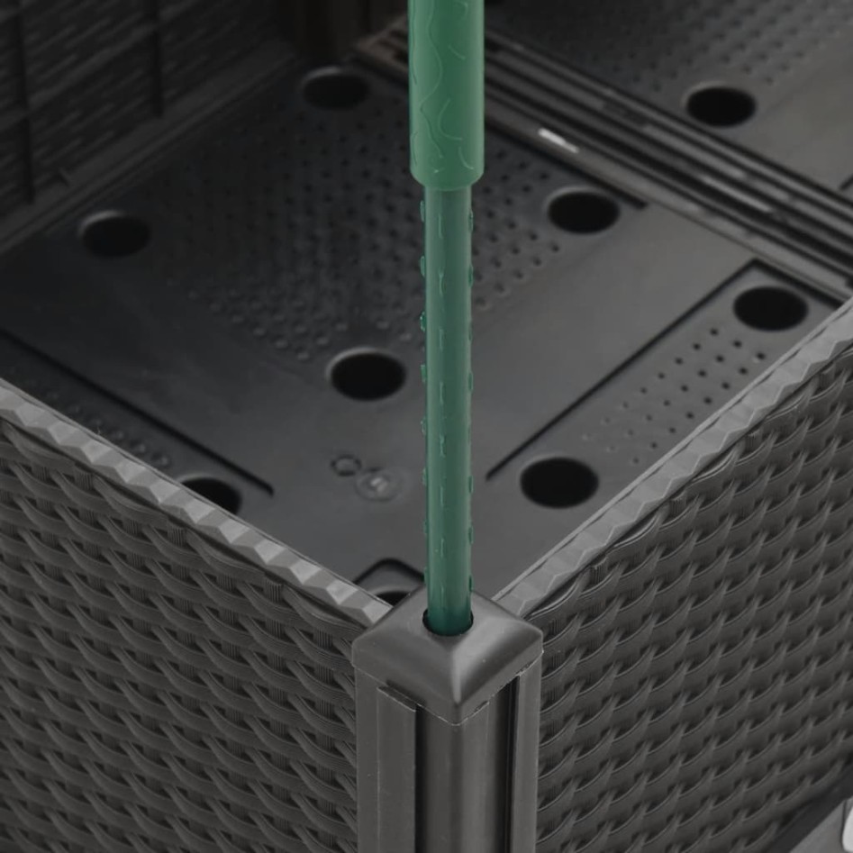 Jardinera con enrejado PP negro 120x40x142,5