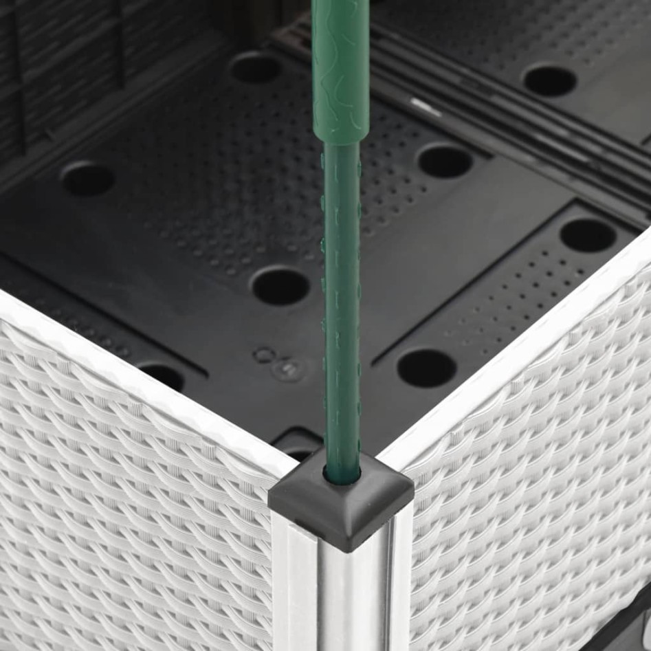 Jardinera con enrejado PP blanco 160x40x142,5