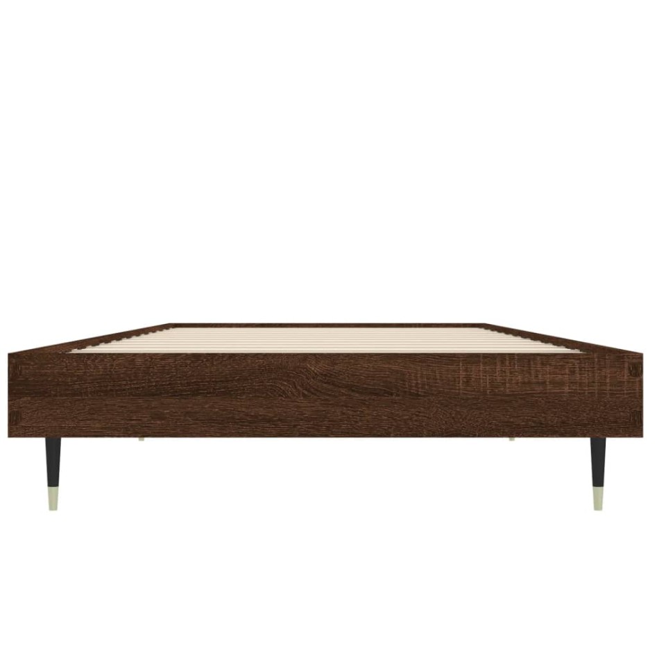 Estructura de cama sin colchón madera marrón roble 75x190
