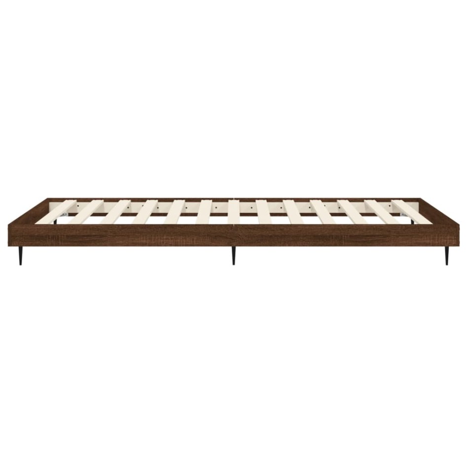 Estructura de cama sin colchón madera marrón roble 75x190