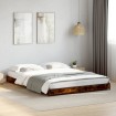 Estructura cama madera ingeniería metal roble ahumado 120x200cm