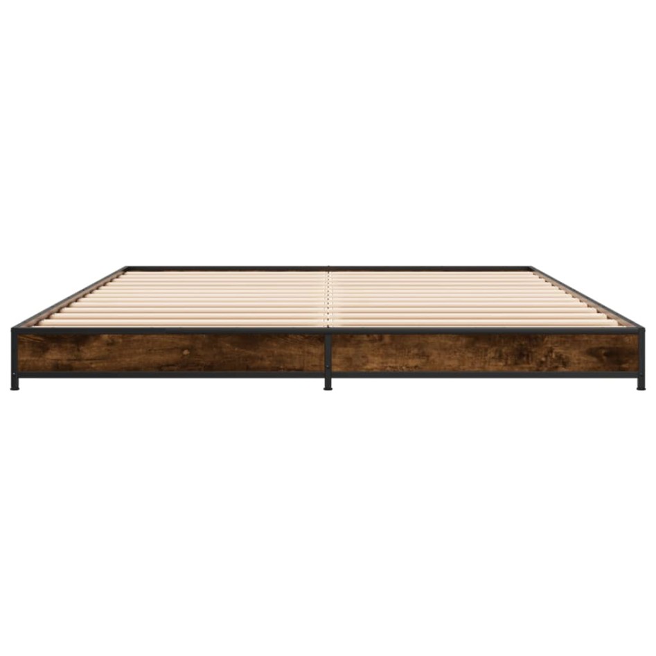 Estructura cama madera ingeniería metal roble ahumado