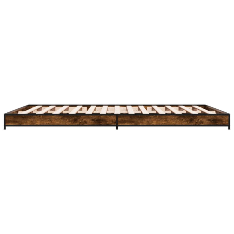 Estructura cama madera ingeniería metal roble ahumado