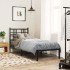 Estructura cama sin colchón con cabecero metal negro 75x190