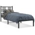Estructura cama sin colchón con cabecero metal negro 75x190