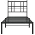 Estructura cama sin colchón con cabecero metal negro 75x190