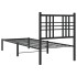 Estructura cama sin colchón con cabecero metal negro 75x190
