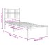 Estructura cama sin colchón con cabecero metal negro 75x190