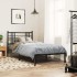 Estructura cama sin colchón con cabecero metal negro 90x190