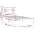 Estructura cama sin colchón con cabecero metal negro 90x190