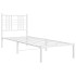 Estructura cama sin colchón con cabecero metal blanco 75x190
