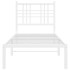 Estructura cama sin colchón con cabecero metal blanco 75x190