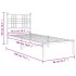 Estructura cama sin colchón con cabecero metal blanco 75x190