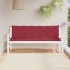 Cojines de banco de jardín 2 uds rojo tinto 180x50x7