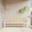 Cojines de banco de jardín 2 uds tela Oxford beige 200x50x7 cm