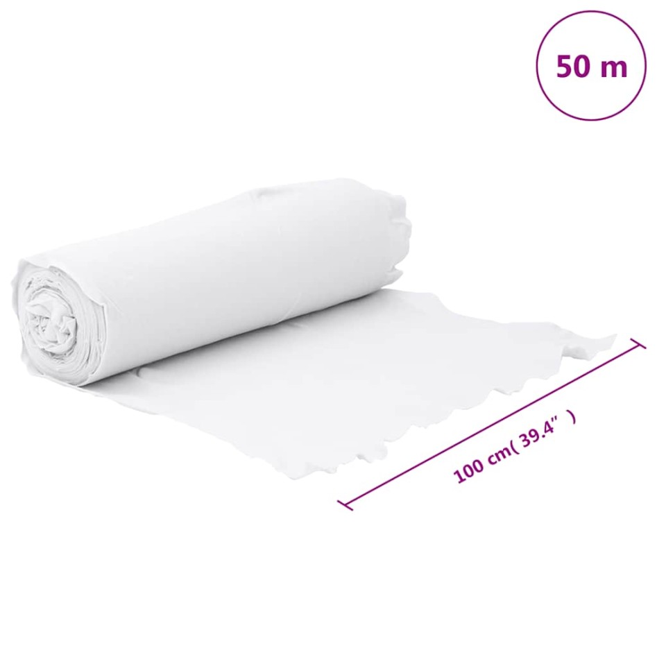 Membrana geotextil fibra de poliéster blanco 1x50