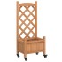 Jardinera con enrejado y ruedas madera maciza de abeto