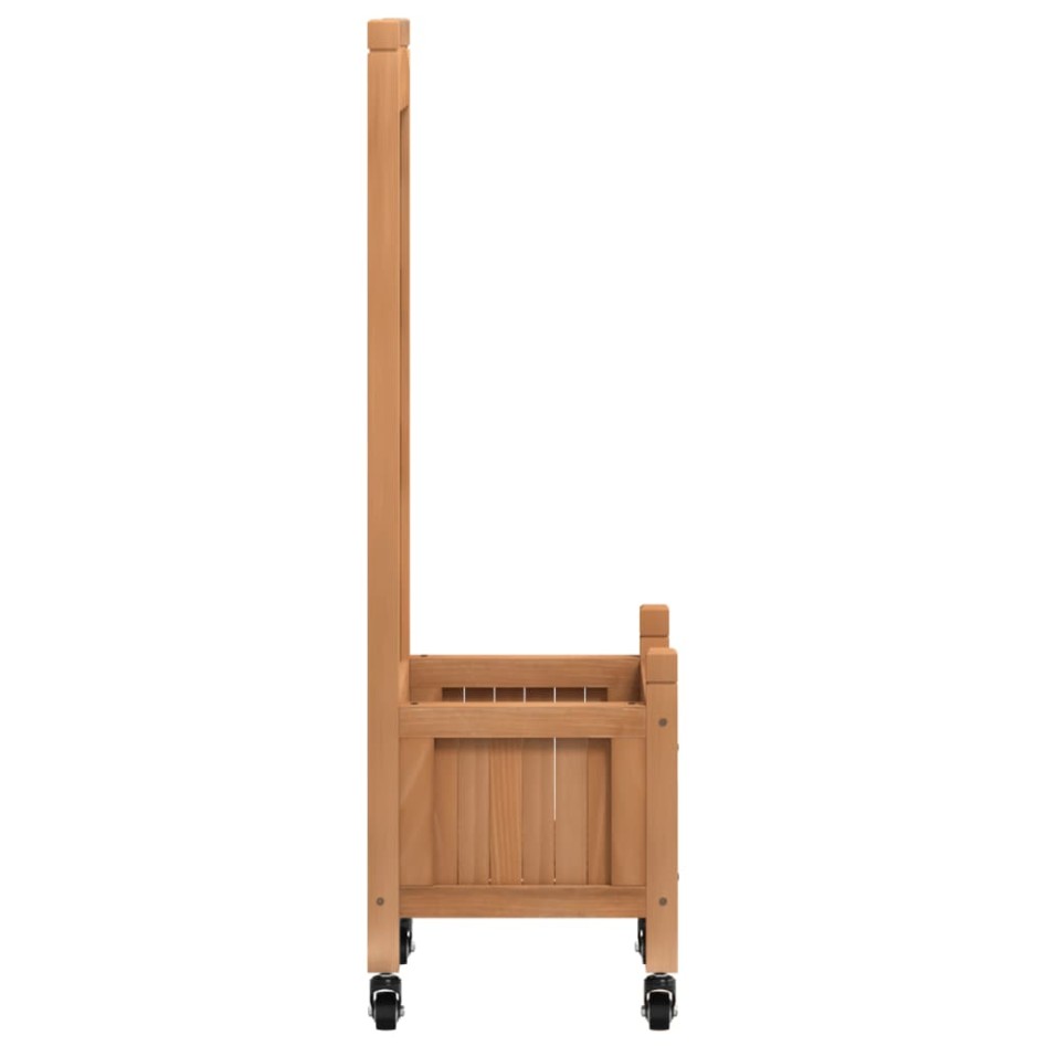 Jardinera con enrejado y ruedas madera maciza de abeto