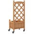 Jardinera con enrejado y ruedas madera maciza de abeto