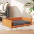 Cama para perros madera maciza pino marrón cera 95,5x65,5x28