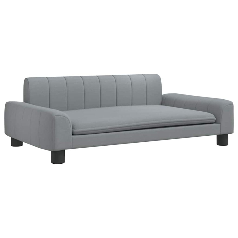 Cama para perros de tela gris claro 90x53x30