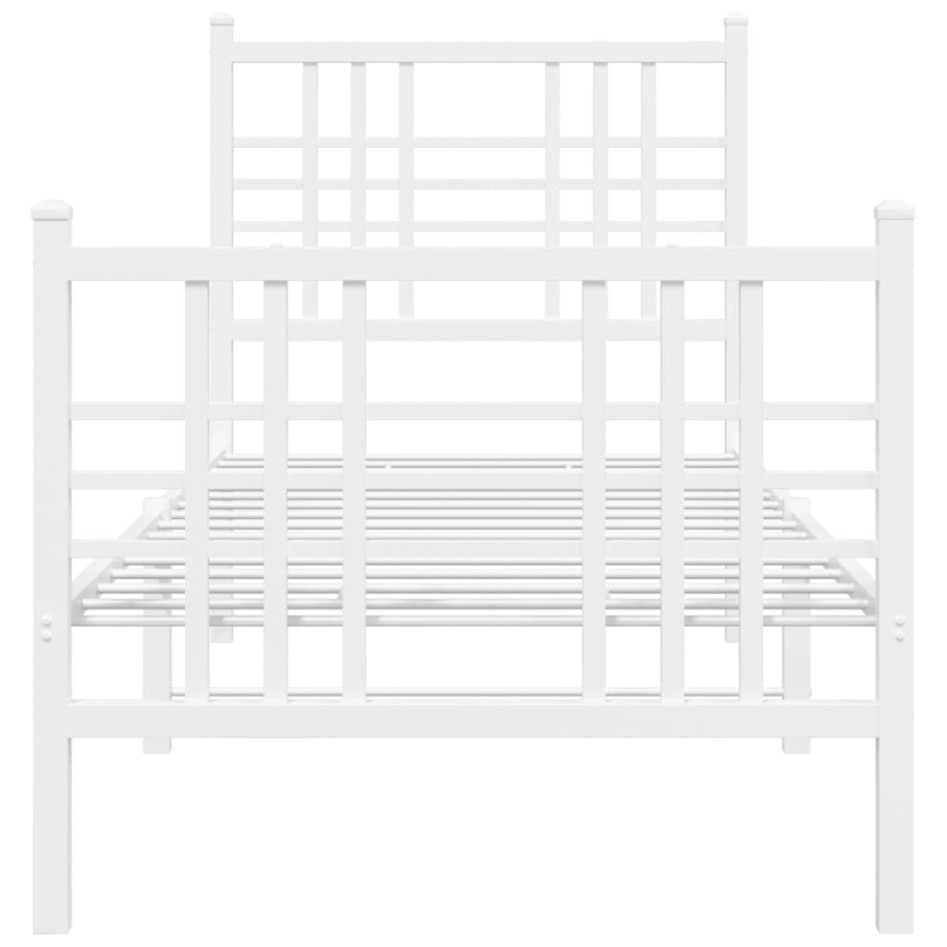 Estructura cama sin colchón con estribo metal blanco 80x200