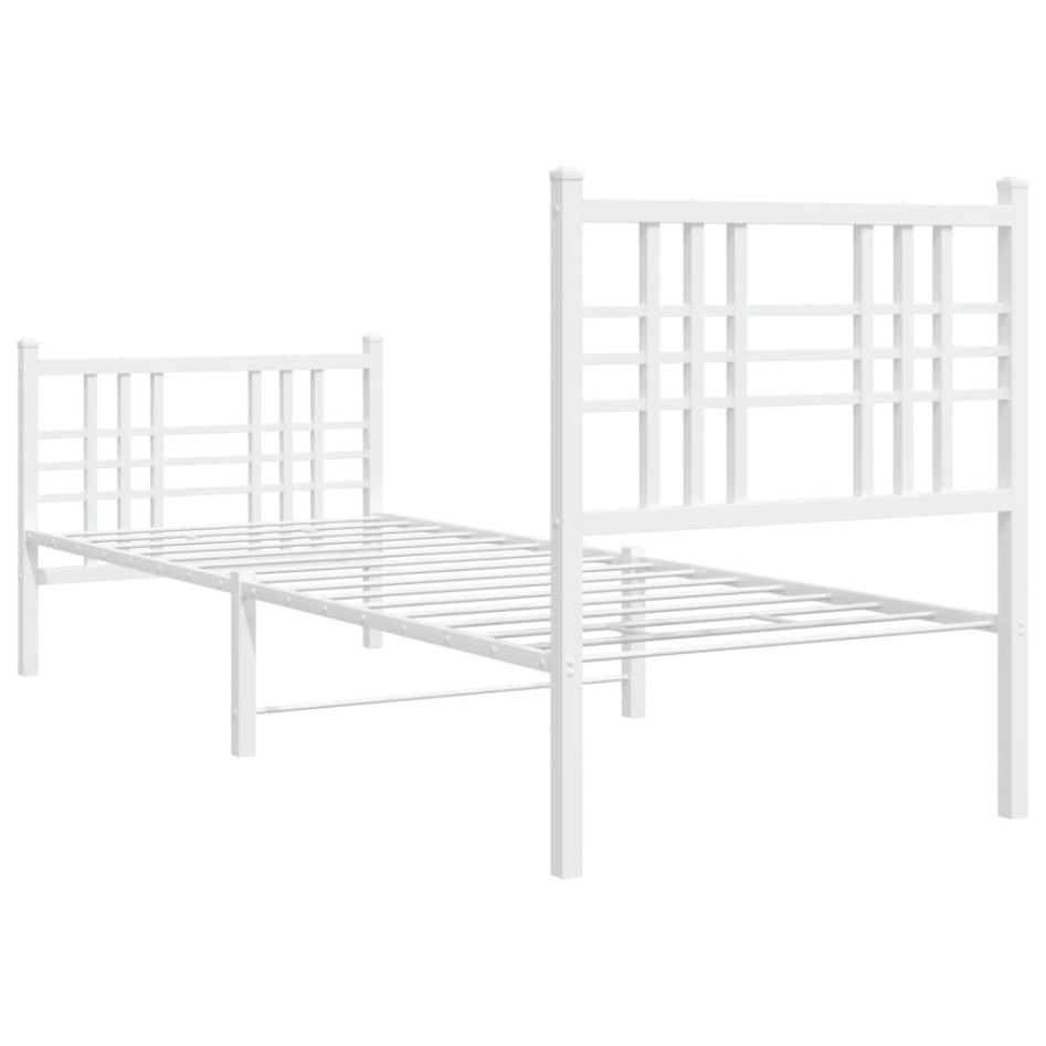 Estructura cama sin colchón con estribo metal blanco 80x200