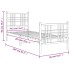 Estructura cama sin colchón con estribo metal blanco 80x200