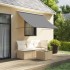 Toldo retráctil de tela y acero gris antracita 250x150