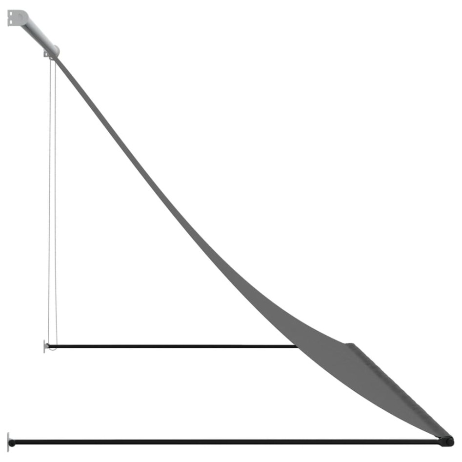 Toldo retráctil de tela y acero gris antracita 250x150