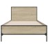 Estructura cama madera ingeniería metal roble Sonoma 90x200