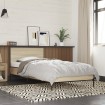 Estructura cama madera ingeniería metal roble Sonoma 75x190 cm