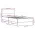 Estructura cama madera ingeniería metal roble ahumado 90x190