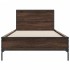 Estructura cama madera ingeniería metal marrón roble 100x200