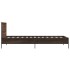 Estructura cama madera ingeniería metal marrón roble 100x200