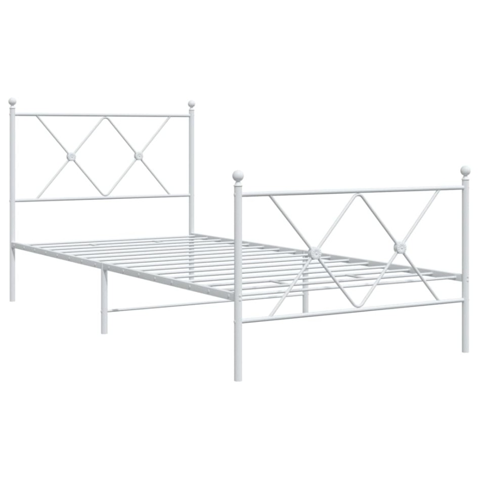 Estructura cama sin colchón con estribo metal blanco 90x200