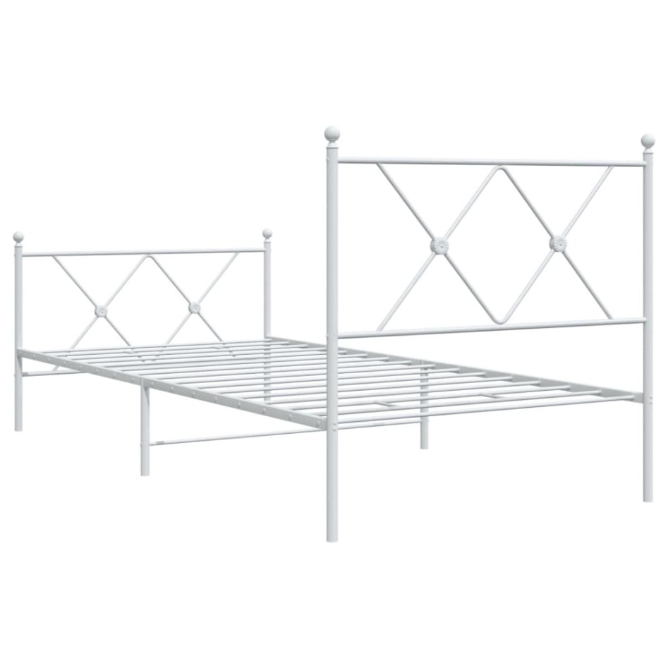 Estructura cama sin colchón con estribo metal blanco 90x200