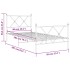 Estructura cama sin colchón con estribo metal blanco 90x200