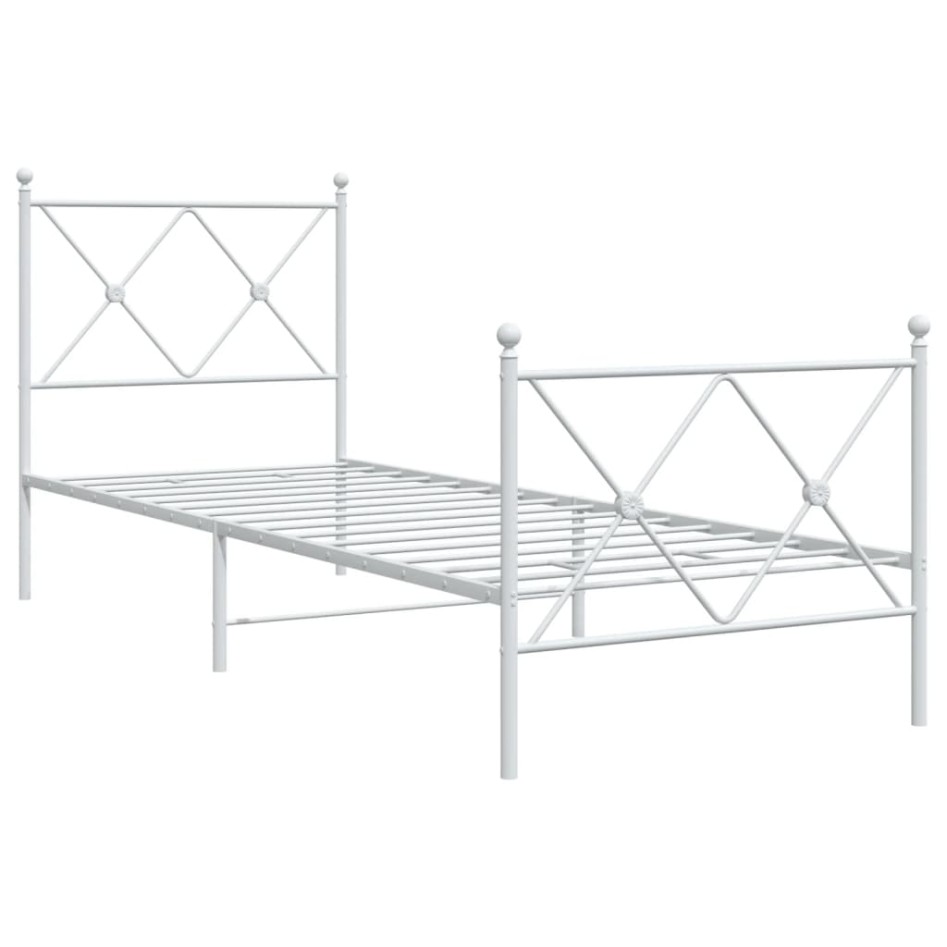 Estructura cama sin colchón con estribo metal blanco 80x200