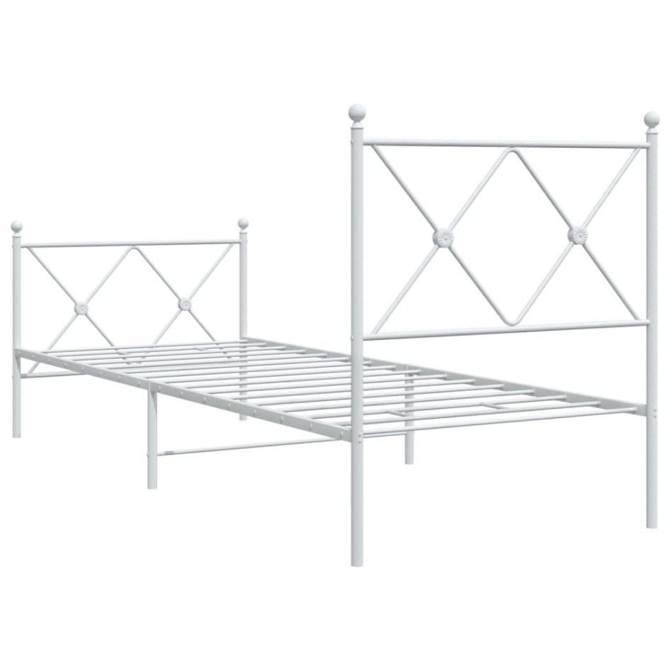 Estructura cama sin colchón con estribo metal blanco 80x200
