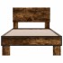 Estructura cama madera ingeniería metal roble ahumado 90x200