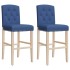 Taburetes altos 2 uds madera maciza de caucho y