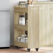 Armario con ruedas madera ingeniería roble Sonoma 60x22x79 cm