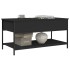 Mesa de centro madera de ingeniería y metal negro 100x50x50