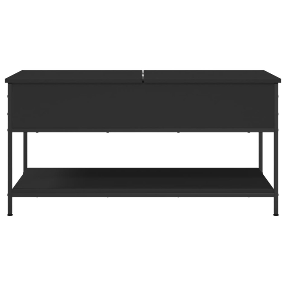 Mesa de centro madera de ingeniería y metal negro 100x50x50