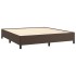 Estructura de cama de cuero sintético marrón 160x200