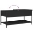 Mesa de centro madera de ingeniería y metal negro 100x50x50