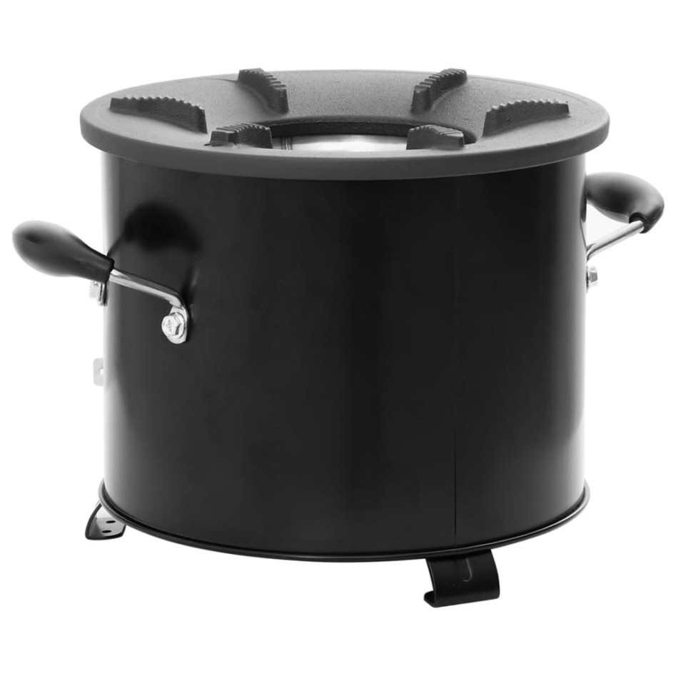 Cocina de leña para camping metal negro 36x26x22,5